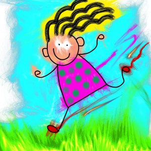 Happy Stick Girl Running